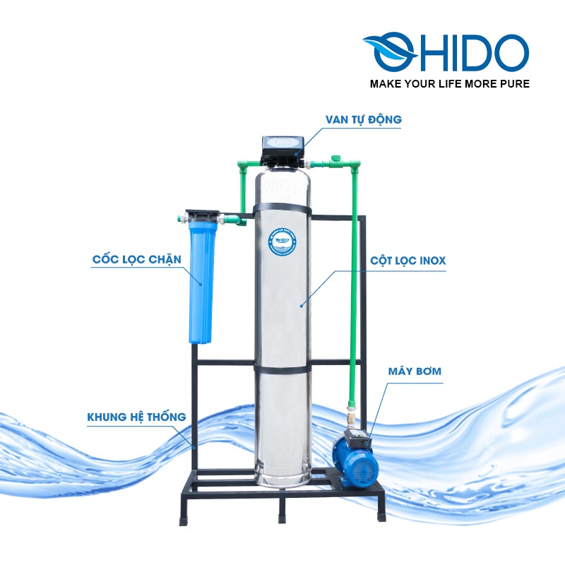 hệ thống lọc nước đầu nguồn dn01 làm trong Inox autoval