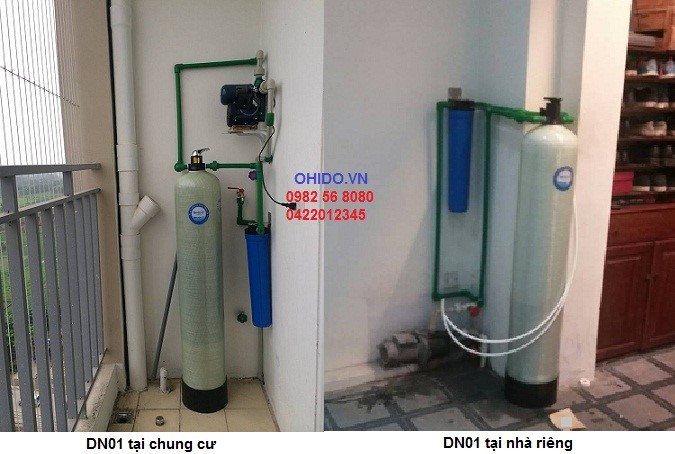 hệ thống làm mềm nước dùng trong gia đình