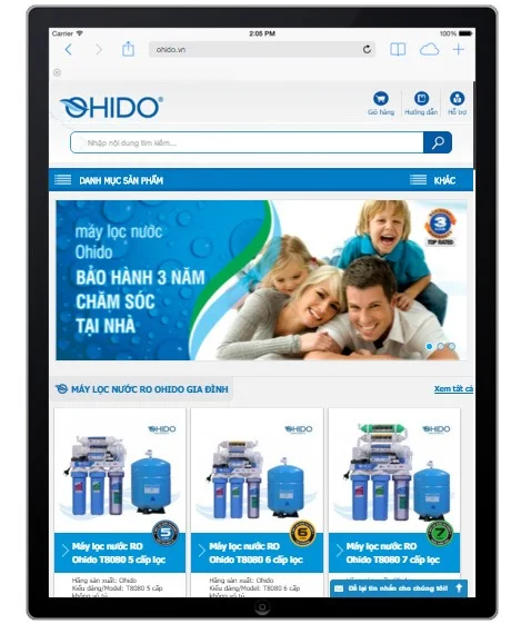 giao diện Ohido trên máy tính bảng